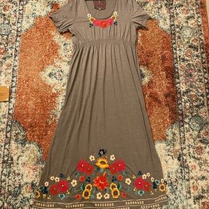 Johnny Was Embroidered Maxi Dress
